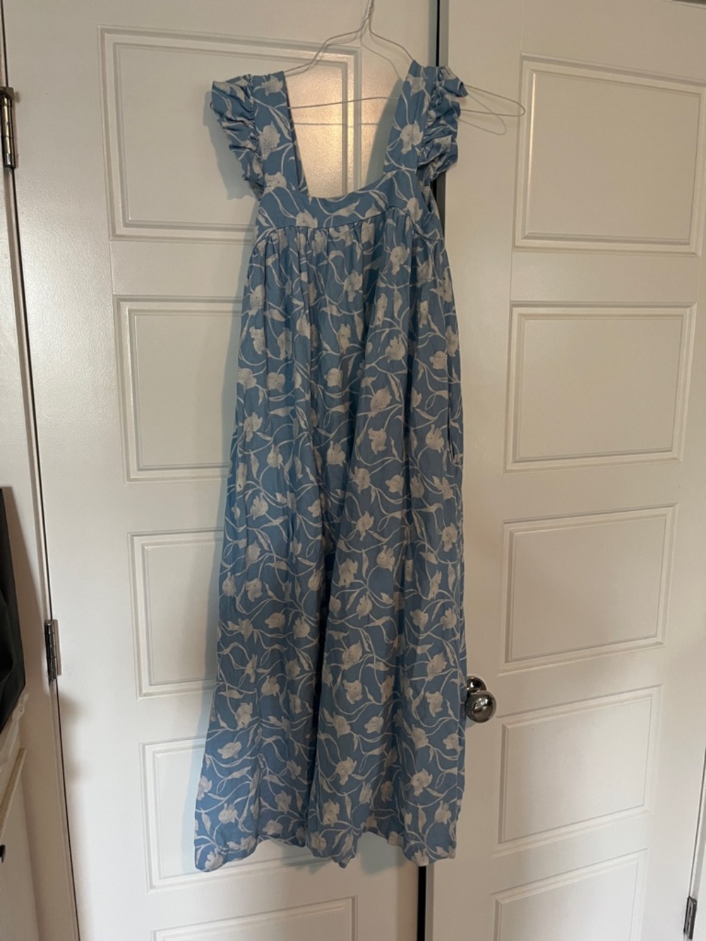 a new day Light Blue Floral Sundress with Smocked Neckline